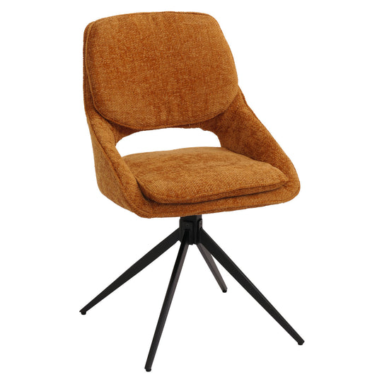Cosmo Casa - Set van 2 Eetkamerstoelen - Keukenstoel - Draaibaar Auto-Return - Chenille Stof - Okergeel