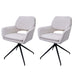 Cosmo Casa - Set van 2 Eetkamerstoelen - Keukenstoel - Draaibaar met Auto-Return - Boucle Stof - Crème