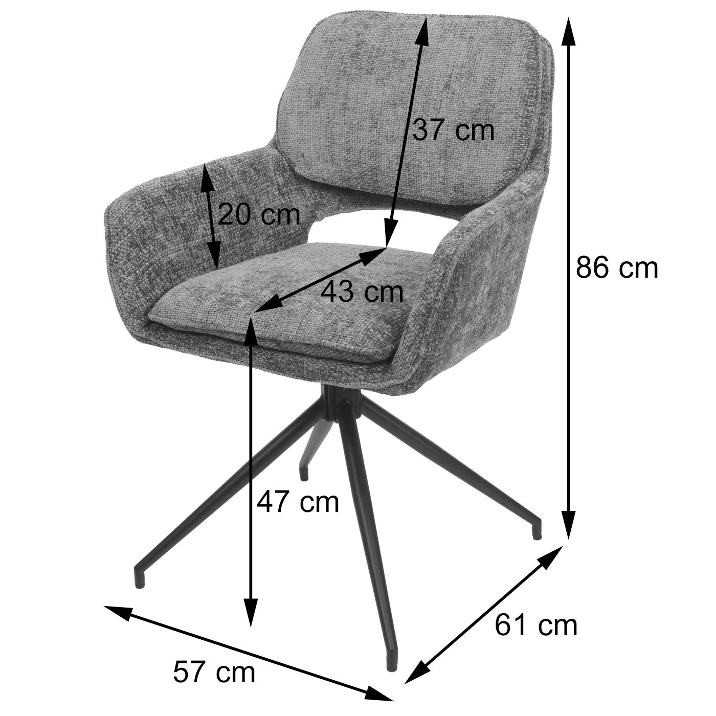 Cosmo Casa - Set van 2 Eetkamerstoelen - Keukenstoel - Draaibaar met Auto-Return - Boucle Stof - Crème