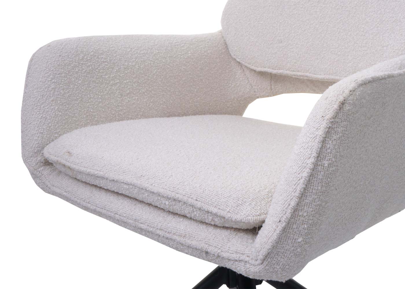 Cosmo Casa - Set van 2 Eetkamerstoelen - Keukenstoel - Draaibaar met Auto-Return - Boucle Stof - Crème