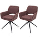 Cosmo Casa - Set van 2 Eetkamerstoelen - Keukenstoel - Draaibaar met Auto-Return - Boucle Stof - Lichtbruin