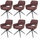Cosmo Casa - Set van 6 Eetkamerstoelen - Keukenstoel - Draaibaar met Auto-Return - Boucle Stof - Lichtbruin