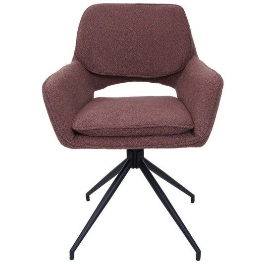 Cosmo Casa - Set van 2 Eetkamerstoelen - Keukenstoel - Draaibaar met Auto-Return - Boucle Stof - Lichtbruin