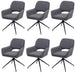 Cosmo Casa - Set van 6 Eetkamerstoelen - Keukenstoel - Draaibaar met Auto-Return - Boucle Stof - Grijs
