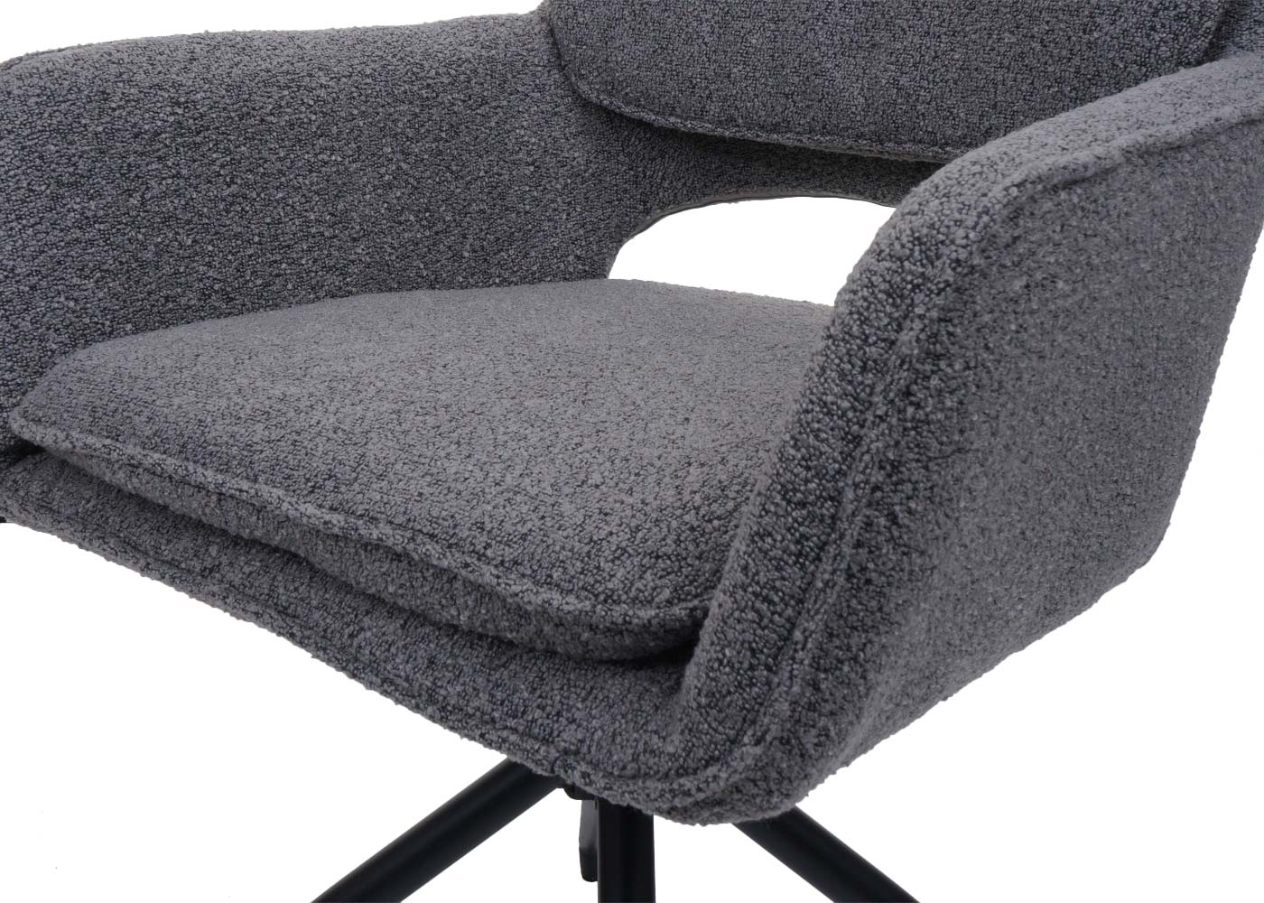 Cosmo Casa - Set van 2 Eetkamerstoelen - Keukenstoel - Draaibaar met Auto-Return - Boucle Stof - Grijs