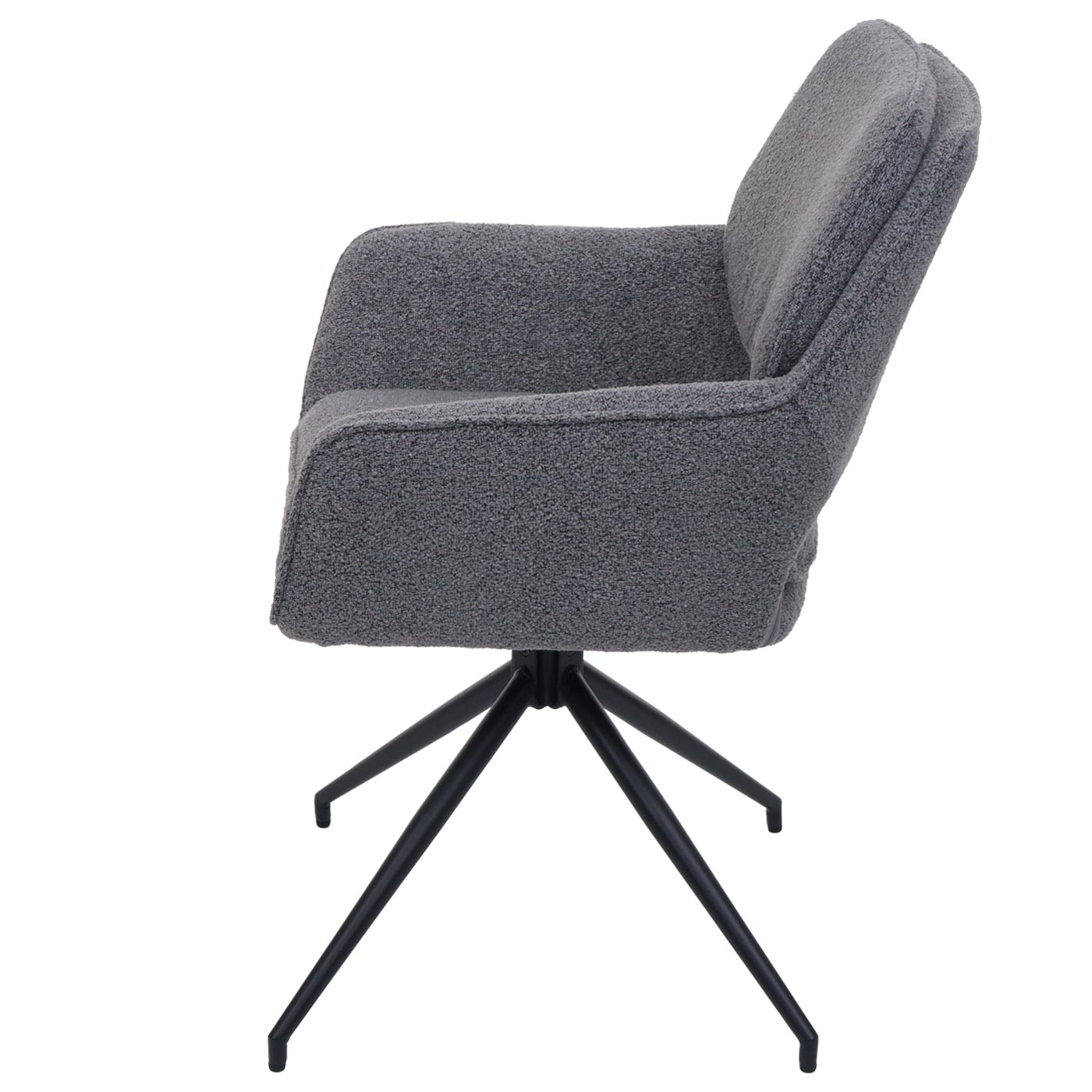 Cosmo Casa - Set van 2 Eetkamerstoelen - Keukenstoel - Draaibaar met Auto-Return - Boucle Stof - Grijs