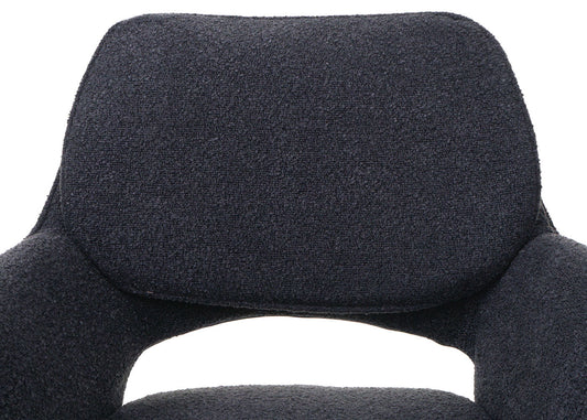 Cosmo Casa - Set van 2 Eetkamerstoelen - Keukenstoel - Draaibaar met Auto-Return - Boucle Stof - Donkergrijs
