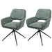 Cosmo Casa - Set van 2 Eetkamerstoelen - Keukenstoel - Draaibaar Auto-Return - Chenille Stof - 490gm - Groen
