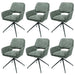 Cosmo Casa - Set van 6 Eetkamerstoelen - Keukenstoel - Draaibaar met Auto-Return - Chenille Stof - Groen