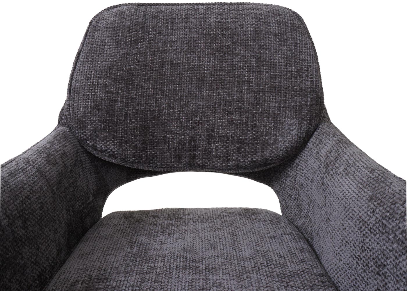 Cosmo Casa - Set van 2 Eetkamerstoelen - Keukenstoel - Draaibaar met Auto-Return - Chenille Stof - 490gm - Donkergrijs