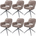 Cosmo Casa - Set van 6 Eetkamerstoelen - Keukenstoel - Draaibaar met Auto-Return - Chenille Stof - Bruin