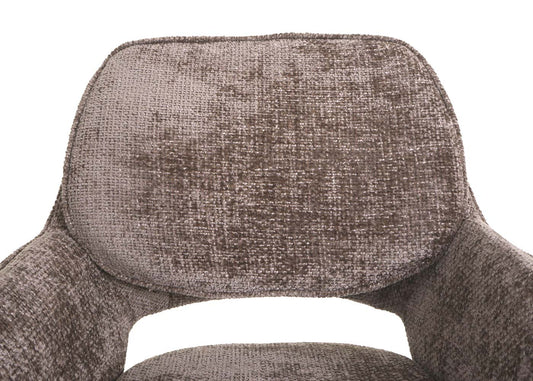 Cosmo Casa - Set van 2 Eetkamerstoelen - Keukenstoel - Draaibaar met Auto-Return - Chenille Stof - 490gm - Bruin