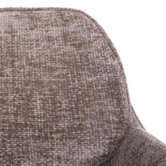 Cosmo Casa - Set van 2 Eetkamerstoelen - Keukenstoel - Draaibaar met Auto-Return - Chenille Stof - 490gm - Bruin