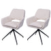 Cosmo Casa - Set van 2 Eetkamerstoelen - Keukenstoel - Draaibaar met Auto-Return - Chenille Stof - Crème