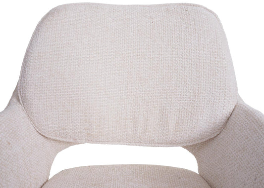 Cosmo Casa - Set van 2 Eetkamerstoelen - Keukenstoel - Draaibaar met Auto-Return - Chenille Stof - Crème