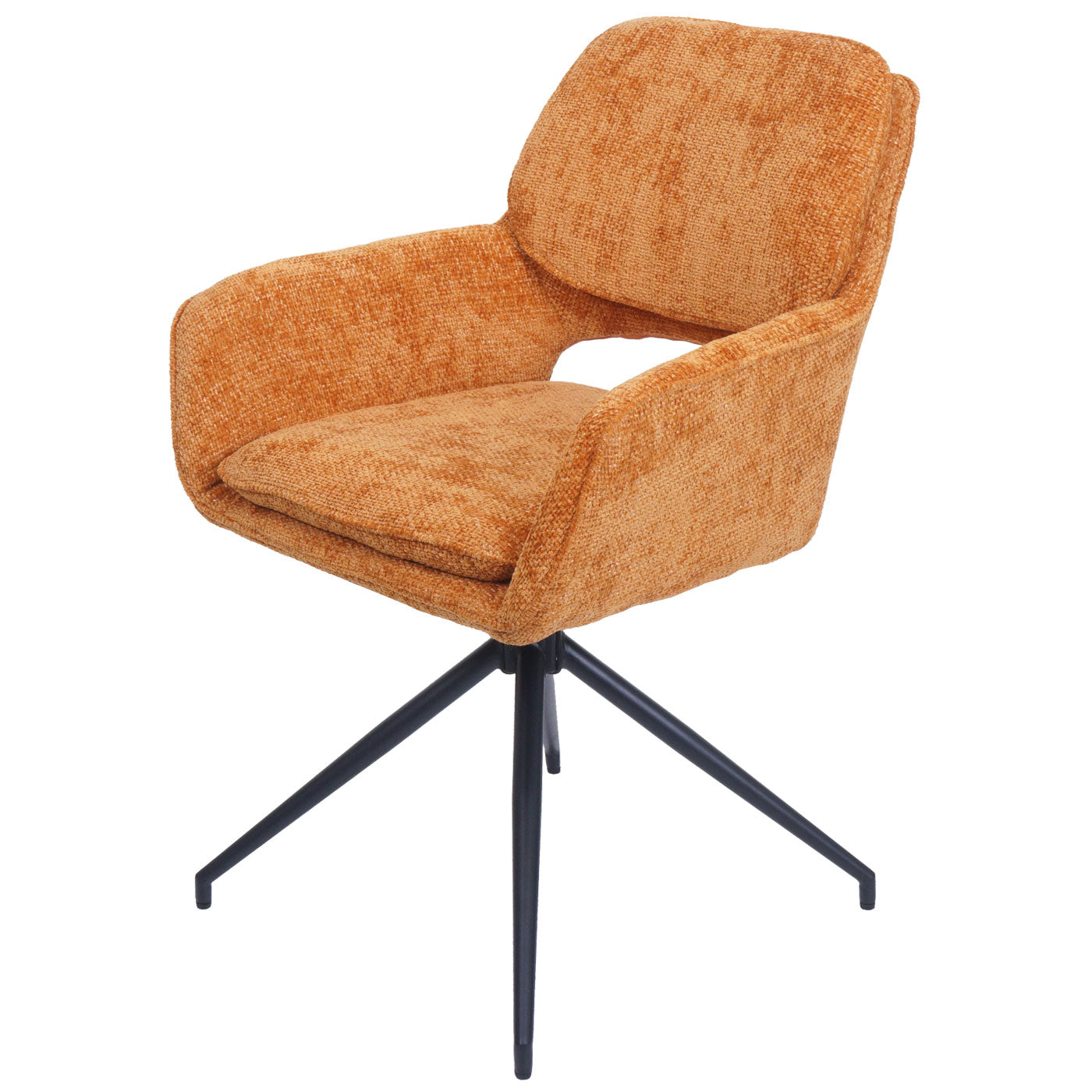 Cosmo Casa - Set van 2 Eetkamerstoelen - Keukenstoel - Draaibaar met Auto-Return - Chenille Stof - Okergeel