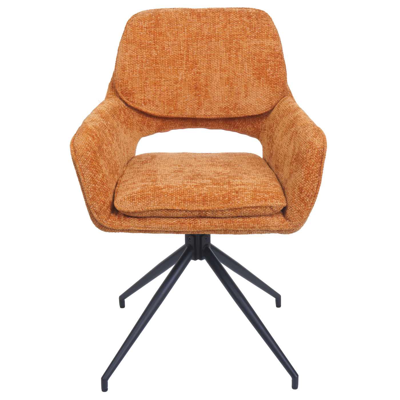 Cosmo Casa - Set van 2 Eetkamerstoelen - Keukenstoel - Draaibaar met Auto-Return - Chenille Stof - Okergeel