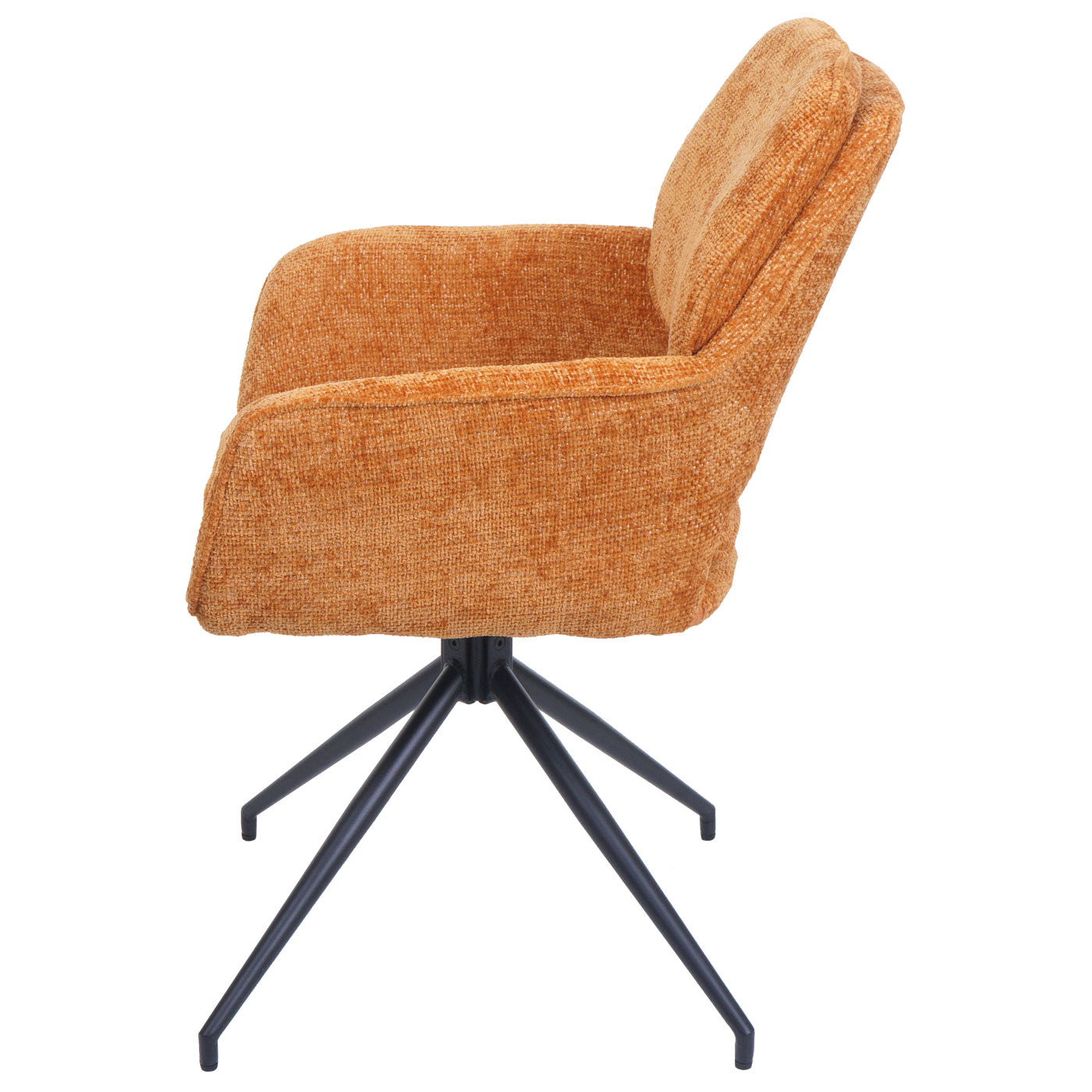 Cosmo Casa - Set van 2 Eetkamerstoelen - Keukenstoel - Draaibaar met Auto-Return - Chenille Stof - Okergeel