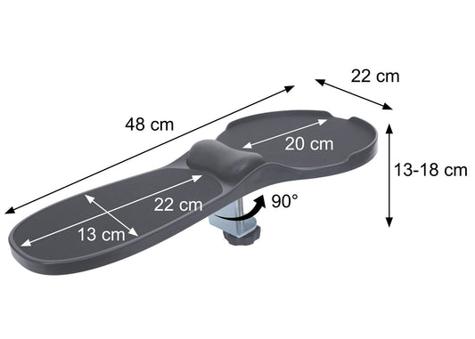 Cosmo Casa - 2-in-1 Armleuning met Muismat - Bureauarmsteun - Ergonomisch Polskussen - 90° Verstelbaar