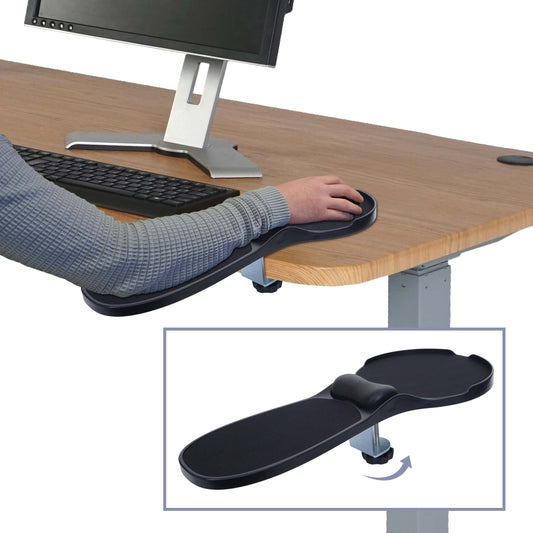 Cosmo Casa - 2-in-1 Armleuning met Muismat - Bureauarmsteun - Ergonomisch Polskussen - 90° Verstelbaar