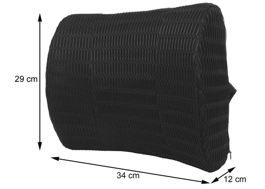 Cosmo Casa - Lendenkussen - Rugsteun Kussen - Memory Foam - Wasbare Riem - Zwart