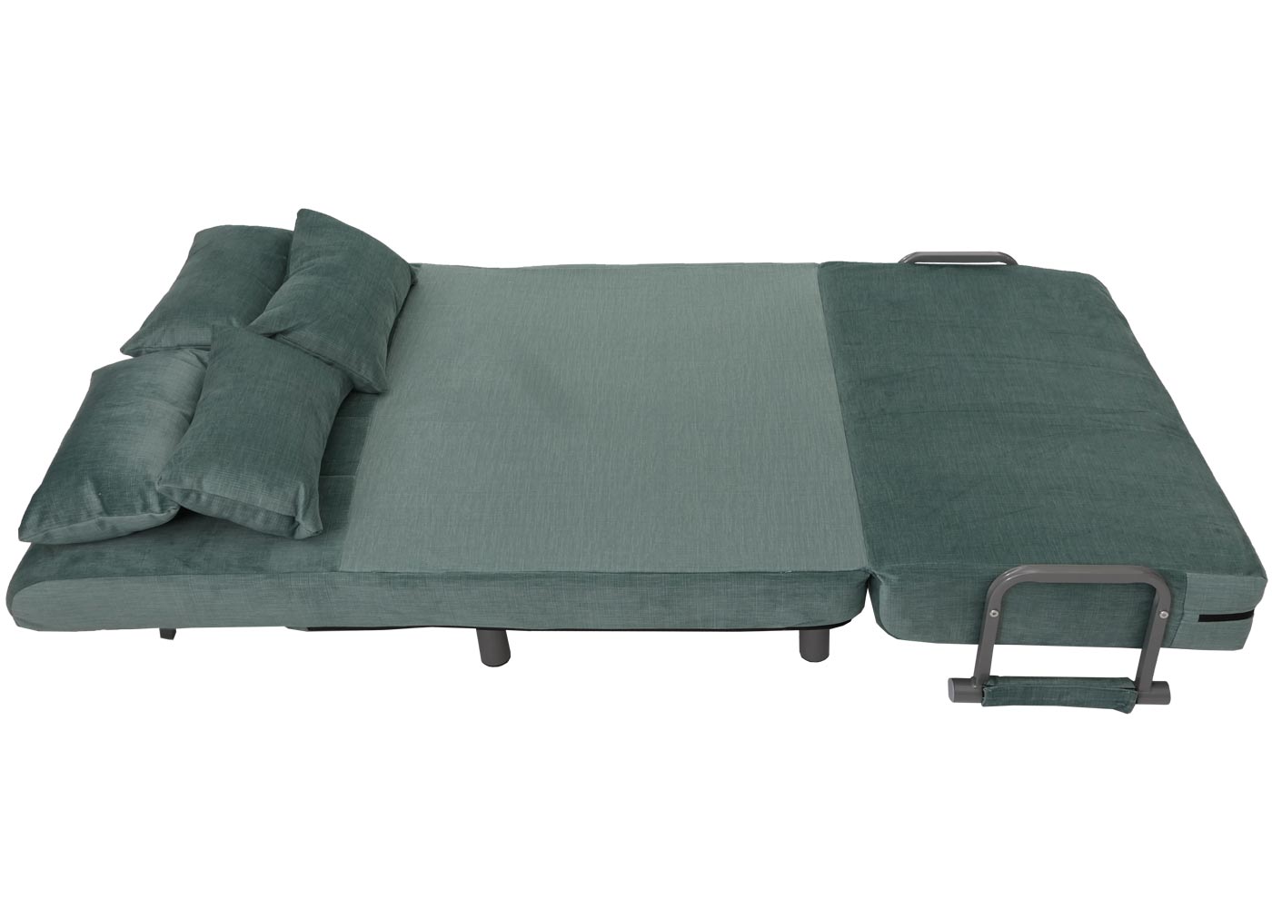 Cosmo Casa - Slaapstoel - Klapstoel - Slaapbank - Logeerbed - Ligvlak 190x100cm - Chenille Stof - 370gm - Blauwgroen