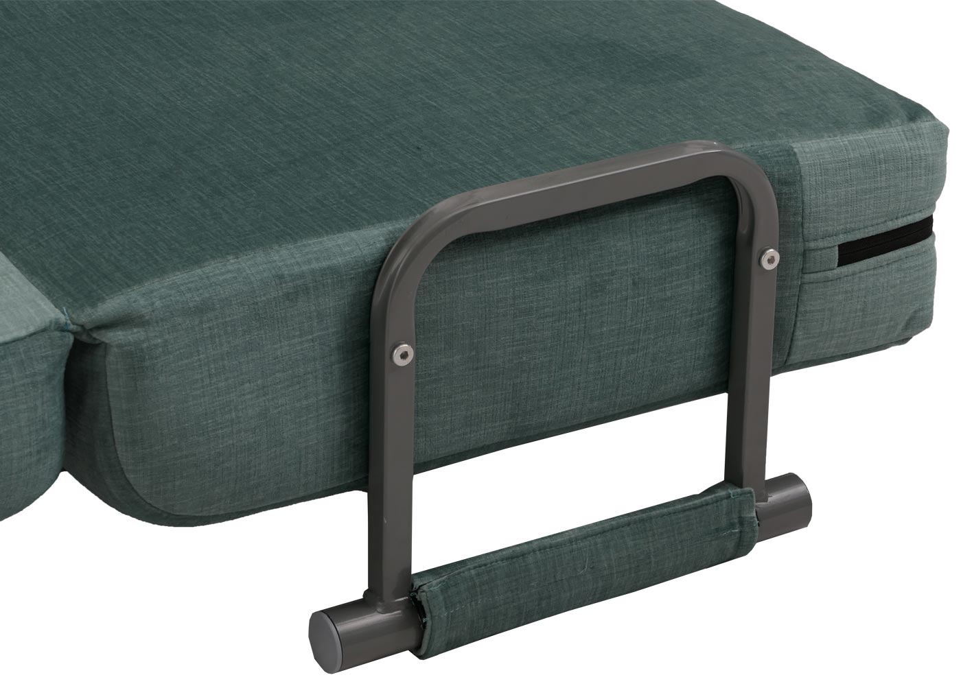 Cosmo Casa - Slaapstoel - Klapstoel - Slaapbank - Logeerbed - Ligvlak 190x100cm - Chenille Stof - 370gm - Blauwgroen
