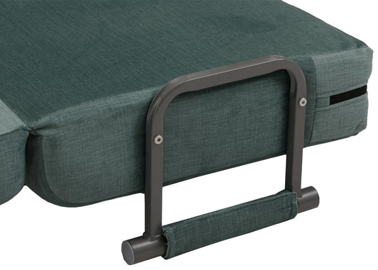 Cosmo Casa - Slaapstoel - Klapstoel - Slaapbank - Logeerbed - Ligvlak 190x100cm - Chenille Stof - 370gm - Blauwgroen
