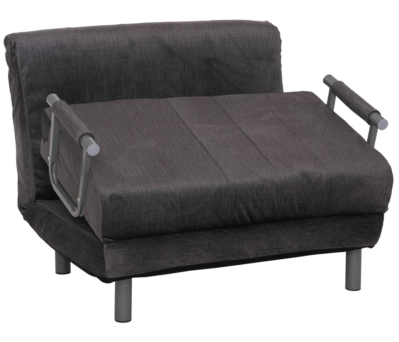 Cosmo Casa - Slaapstoel - Klapstoel - Slaapbank - Logeerbed - Ligvlak 190x100cm - Chenille Stof - 370gm - Donkergrijs