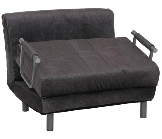 Cosmo Casa - Slaapstoel - Klapstoel - Slaapbank - Logeerbed - Ligvlak 190x100cm - Chenille Stof - 370gm - Donkergrijs