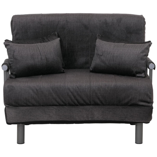 Cosmo Casa - Slaapstoel - Klapstoel - Slaapbank - Logeerbed - Ligvlak 190x100cm - Chenille Stof - 370gm - Donkergrijs