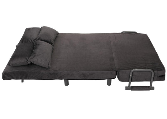 Cosmo Casa - Slaapstoel - Klapstoel - Slaapbank - Logeerbed - Ligvlak 190x100cm - Chenille Stof - 370gm - Donkergrijs