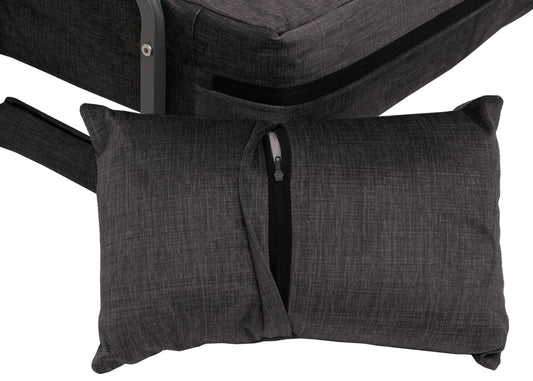 Cosmo Casa - Slaapstoel - Klapstoel - Slaapbank - Logeerbed - Ligvlak 190x100cm - Chenille Stof - 370gm - Donkergrijs
