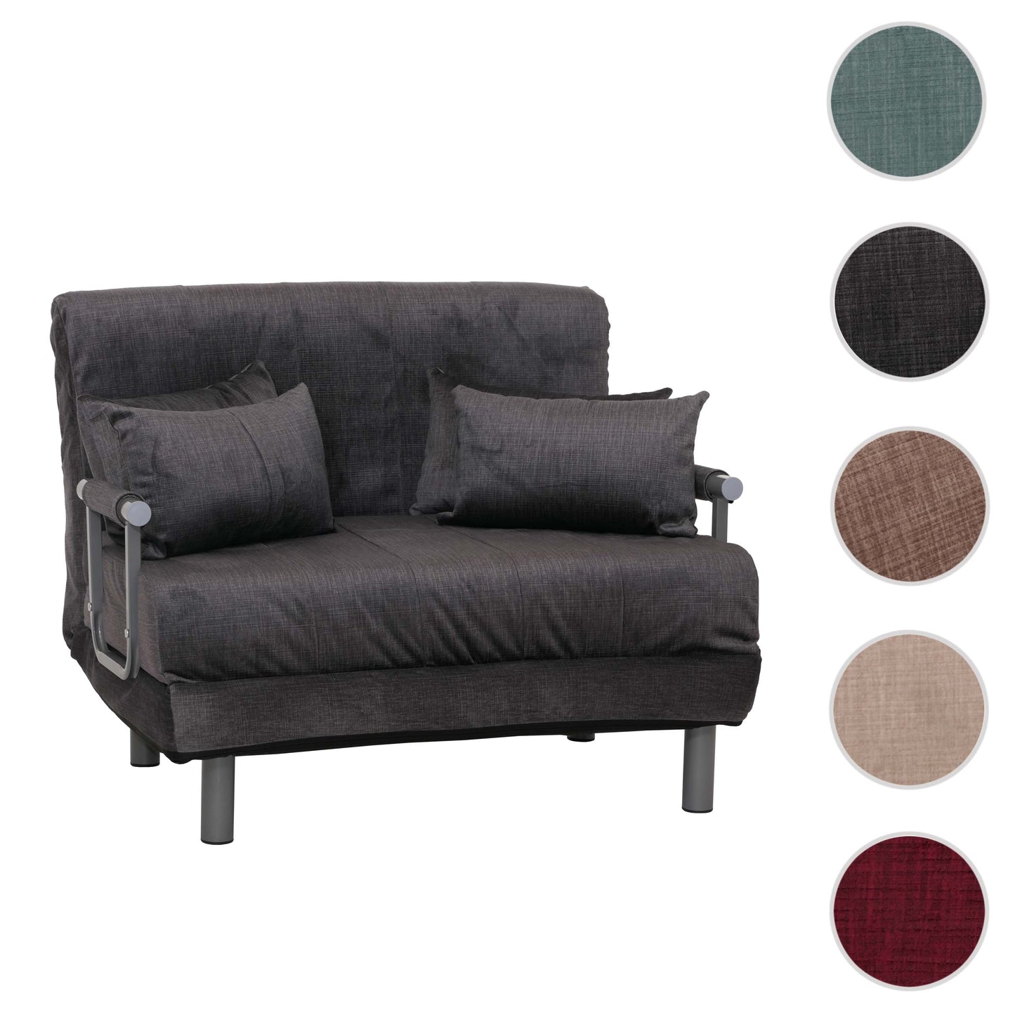 Cosmo Casa - Slaapstoel - Klapstoel - Slaapbank - Logeerbed - Ligvlak 190x100cm - Chenille Stof - 370gm - Donkergrijs