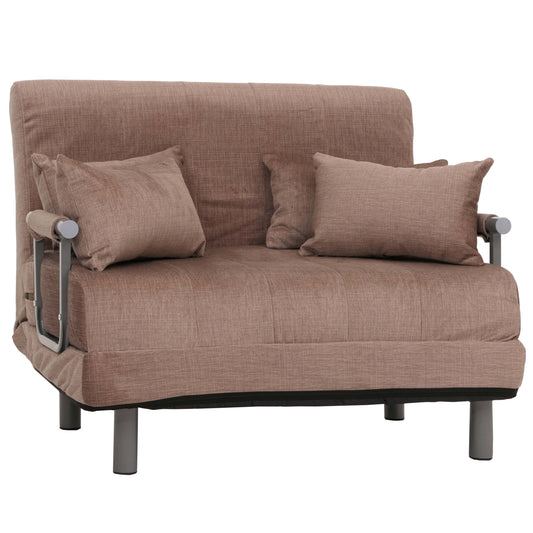 Cosmo Casa - Slaapstoel - Klapstoel - Slaapbank - Logeerbed - Ligvlak 190x100cm - Chenille Stof - 370gm - Bruin