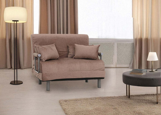 Cosmo Casa - Slaapstoel - Klapstoel - Slaapbank - Logeerbed - Ligvlak 190x100cm - Chenille Stof - 370gm - Bruin