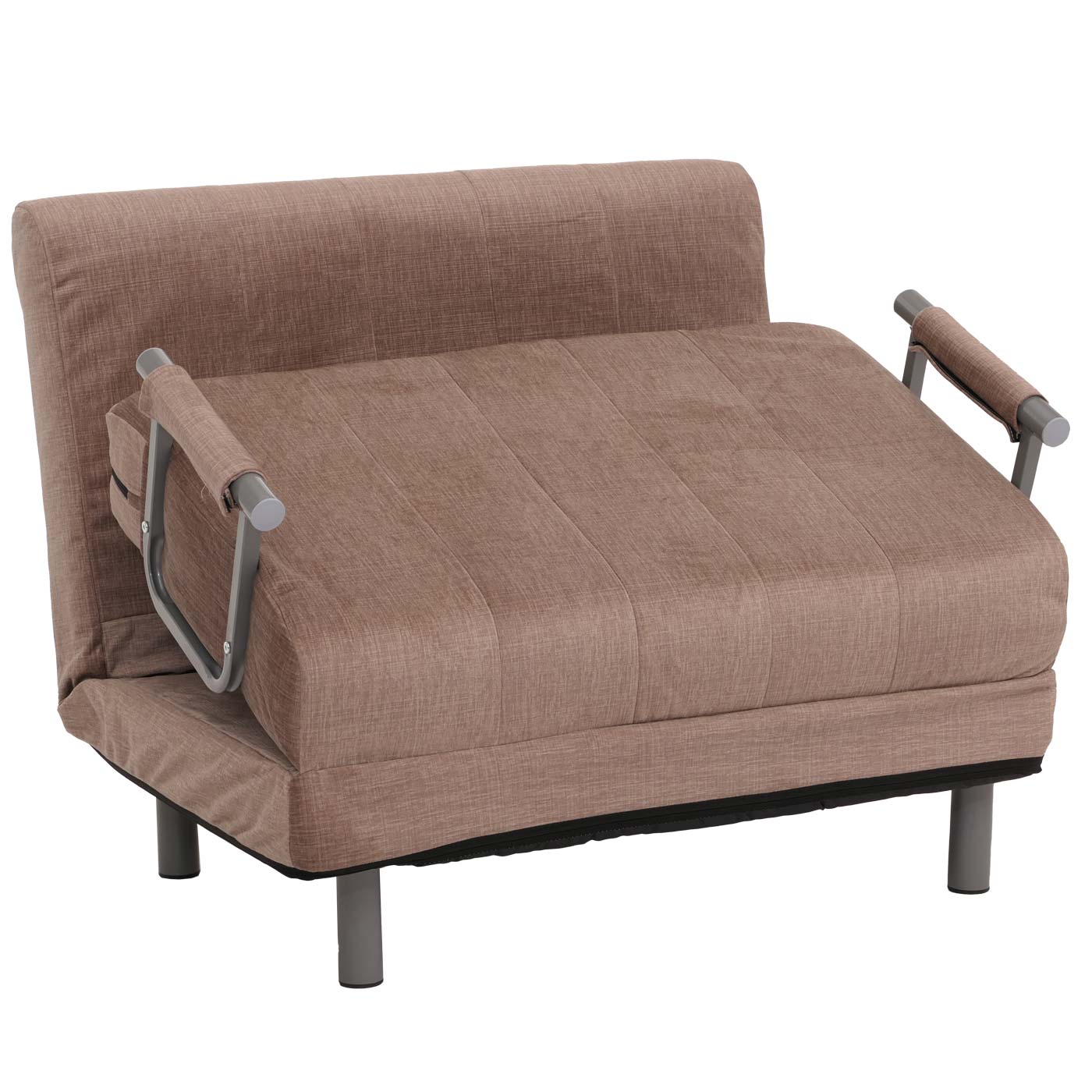 Cosmo Casa - Slaapstoel - Klapstoel - Slaapbank - Logeerbed - Ligvlak 190x100cm - Chenille Stof - 370gm - Bruin