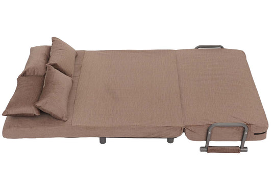 Cosmo Casa - Slaapstoel - Klapstoel - Slaapbank - Logeerbed - Ligvlak 190x100cm - Chenille Stof - 370gm - Bruin