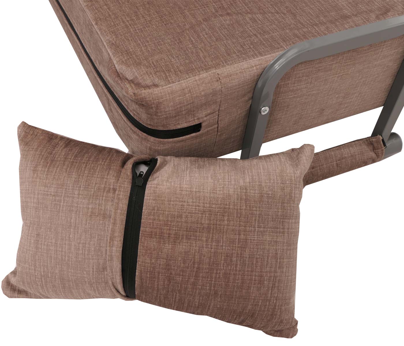 Cosmo Casa - Slaapstoel - Klapstoel - Slaapbank - Logeerbed - Ligvlak 190x100cm - Chenille Stof - 370gm - Bruin