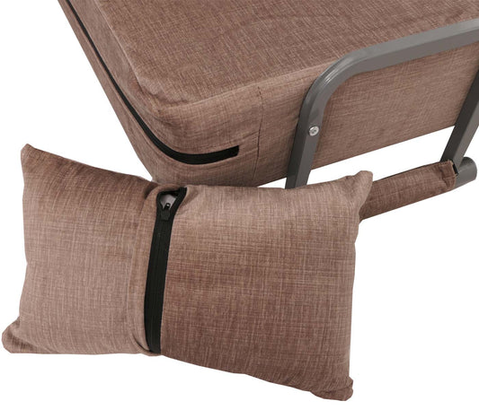 Cosmo Casa - Slaapstoel - Klapstoel - Slaapbank - Logeerbed - Ligvlak 190x100cm - Chenille Stof - 370gm - Bruin