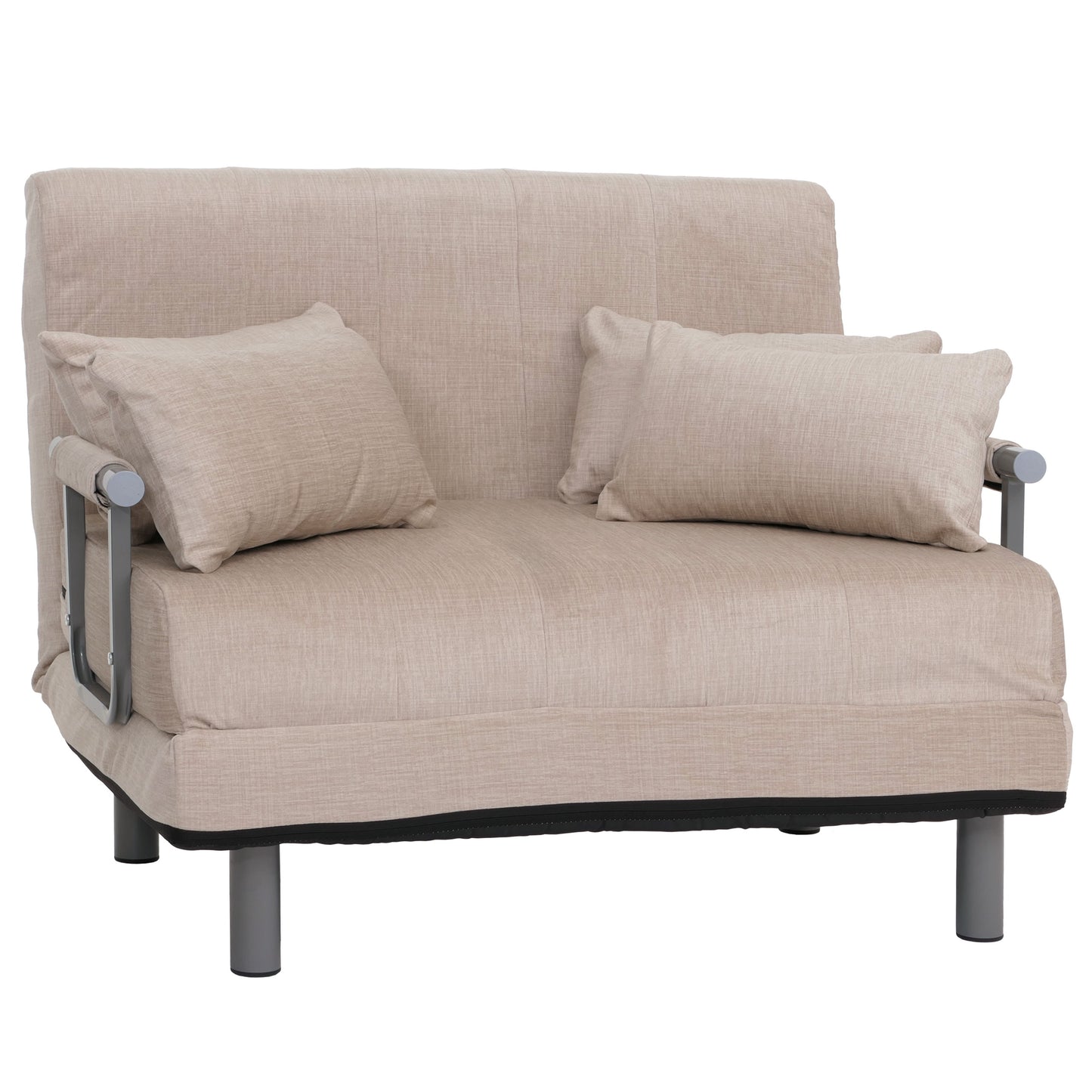 Cosmo Casa - Slaapstoel - Klapstoel - Slaapbank - Logeerbed - Ligvlak 190x100cm - Chenille Stof - 370gm - Crème