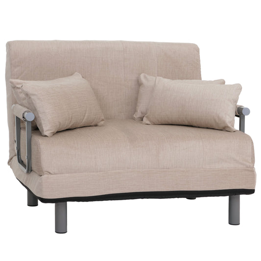 Cosmo Casa - Slaapstoel - Klapstoel - Slaapbank - Logeerbed - Ligvlak 190x100cm - Chenille Stof - 370gm - Crème