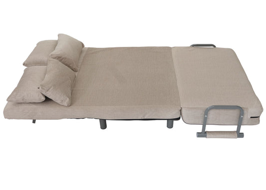 Cosmo Casa - Slaapstoel - Klapstoel - Slaapbank - Logeerbed - Ligvlak 190x100cm - Chenille Stof - 370gm - Crème