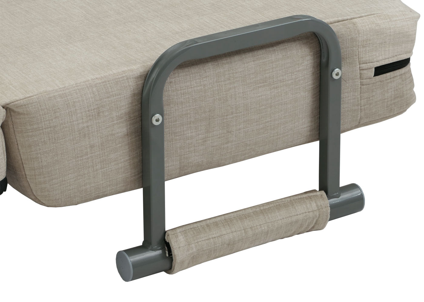 Cosmo Casa - Slaapstoel - Klapstoel - Slaapbank - Logeerbed - Ligvlak 190x100cm - Chenille Stof - 370gm - Crème