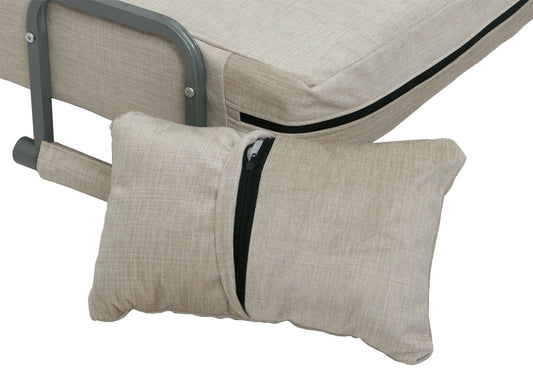 Cosmo Casa - Slaapstoel - Klapstoel - Slaapbank - Logeerbed - Ligvlak 190x100cm - Chenille Stof - 370gm - Crème