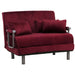 Cosmo Casa - Slaapstoel - Klapstoel - Slaapbank - Logeerbed - Ligvlak 190x100cm - Chenille Stof - 370gm - Bordeaux