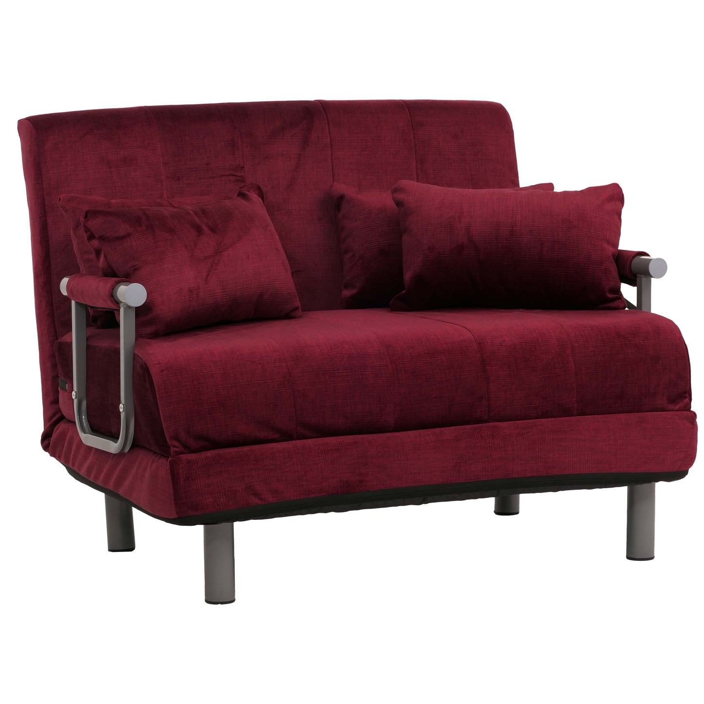 Cosmo Casa - Slaapstoel - Klapstoel - Slaapbank - Logeerbed - Ligvlak 190x100cm - Chenille Stof - 370gm - Bordeaux