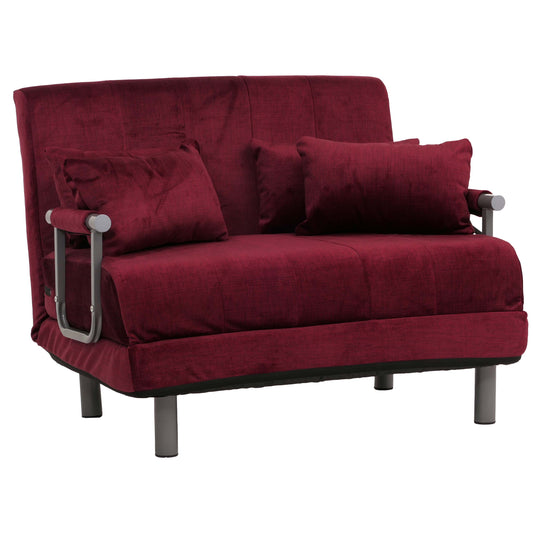 Cosmo Casa - Slaapstoel - Klapstoel - Slaapbank - Logeerbed - Ligvlak 190x100cm - Chenille Stof - 370gm - Bordeaux