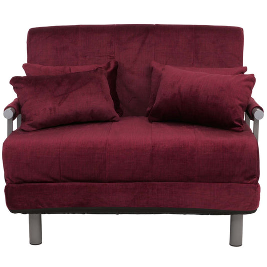 Cosmo Casa - Slaapstoel - Klapstoel - Slaapbank - Logeerbed - Ligvlak 190x100cm - Chenille Stof - 370gm - Bordeaux