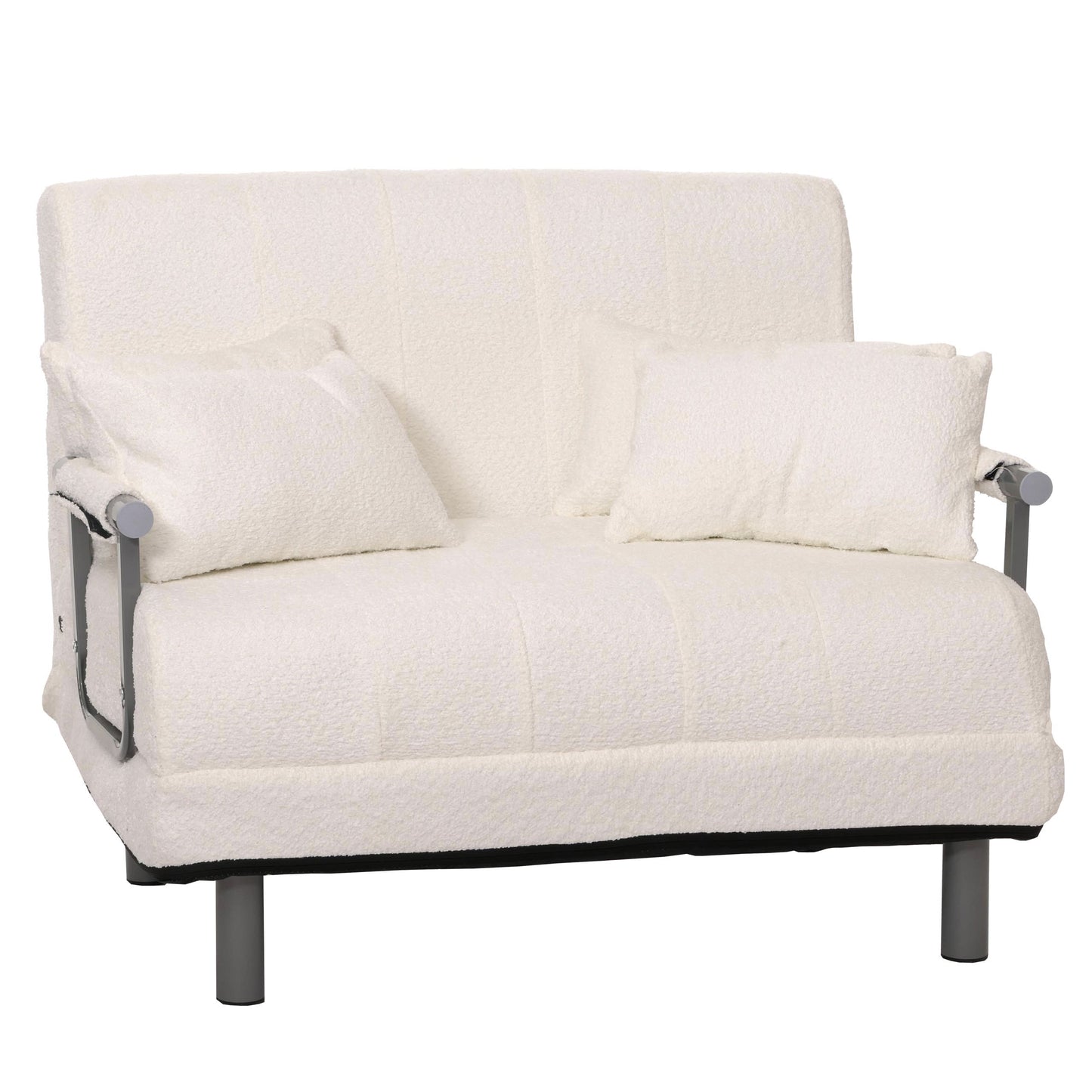 Cosmo Casa - Slaapstoel - Uitklapbaar Logeerbed - 190x100 cm Ligvlak - Boucle Stof - Crème